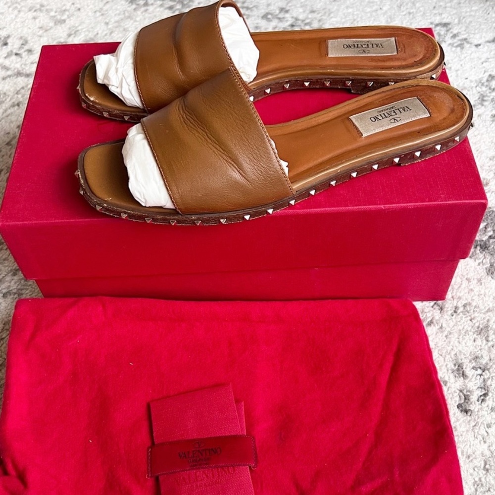 Valentino Garavani mini rockstud soul nappa Leather slides sandals
